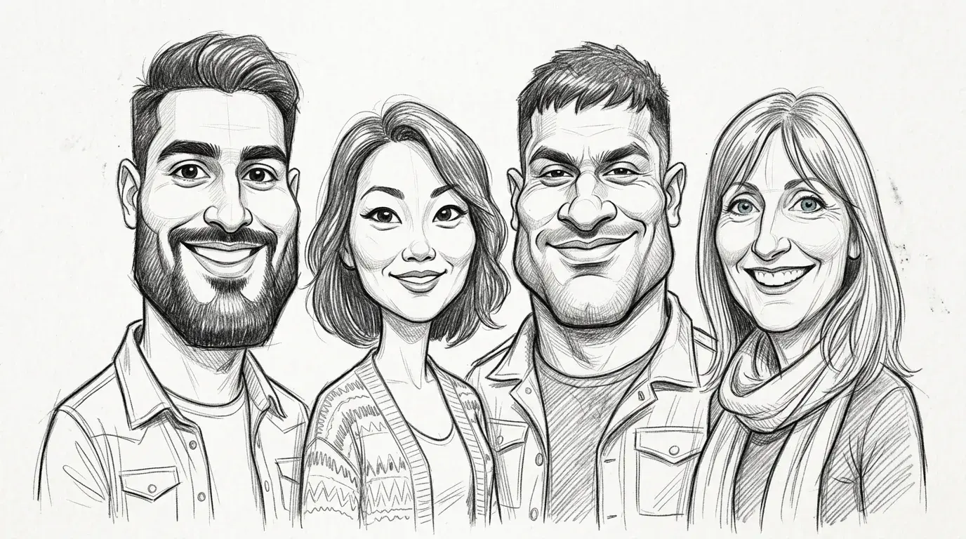 Exemple de caricature créée avec le Photobooth IA
