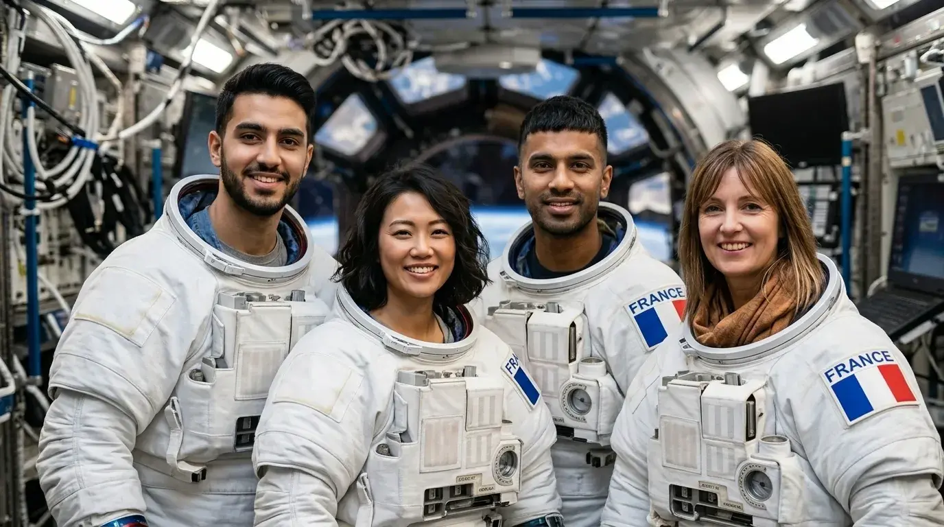 Exemple de transformation IA dans un univers spatial