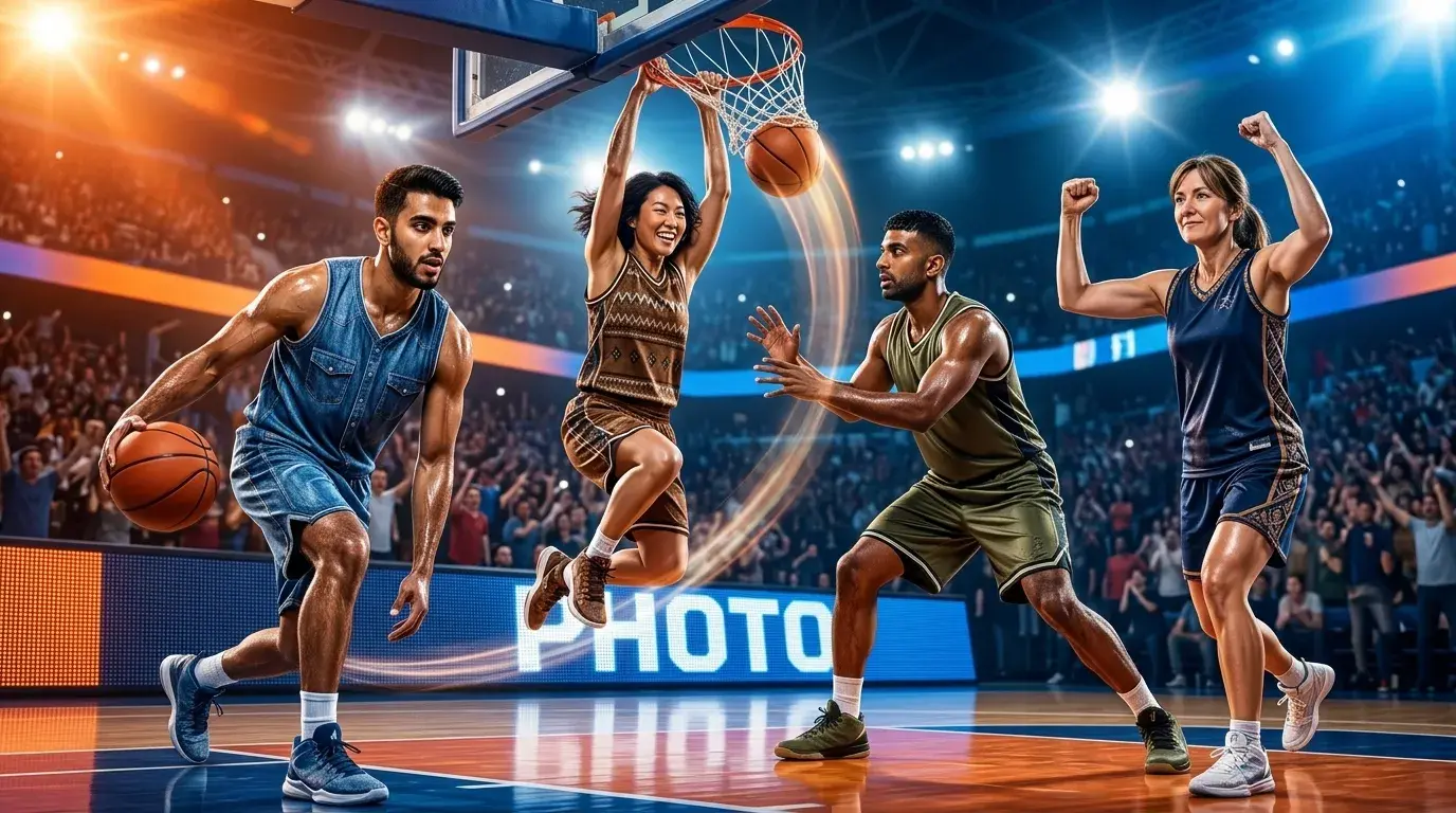 Exemple de transformation IA sur le thème basket